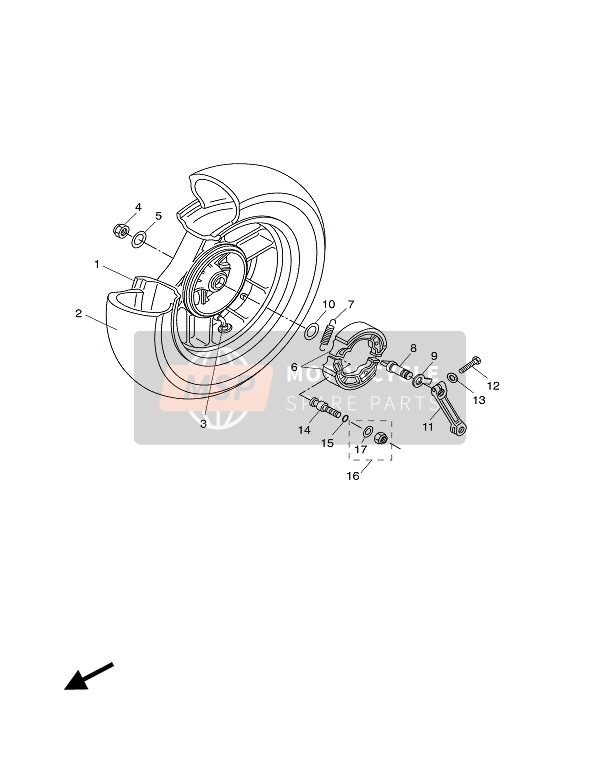 9010106X0500, Bulón Cojinete, Yamaha, 1